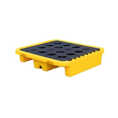 Modular Leak Platform/Grid Pads.Modular Spill Containment Tray - Durable Oil Drum Holding Platform, Leak-Proof Pallets for Safe Chemical Storage and Environmental Protection，（Yellow，72 * 72 * 16 - size: 72*72*16cm