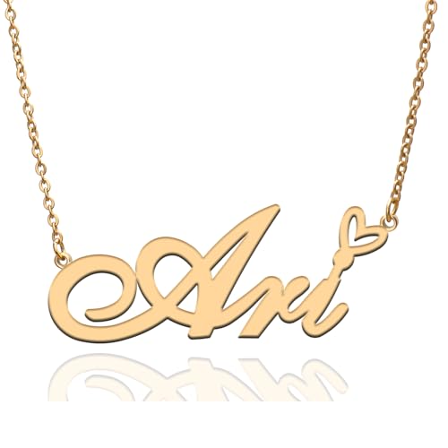 Custom Name Necklace Customized Personalized Plated Necklace for Mother Daughter Friendship Women Valentine's Day Christmas Birthday New Year Party - style: Ari Gold
