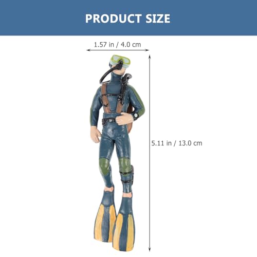 DOITOOL Diver Mini Model Aquarium Decoration Set 5.11X1.57X5.90In Fish Tank Ornament Lifelike Figurines for Fresh and Saltwater Aquatic Landscape