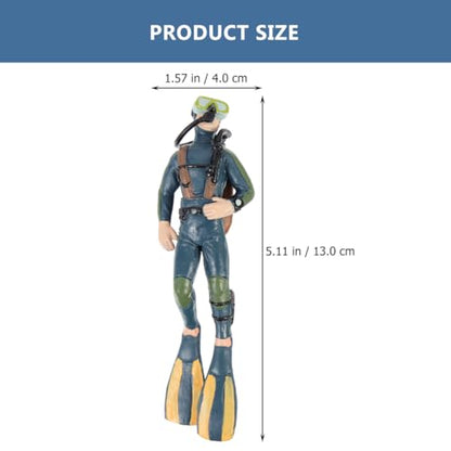 DOITOOL Diver Mini Model Aquarium Decoration Set 5.11X1.57X5.90In Fish Tank Ornament Lifelike Figurines for Fresh and Saltwater Aquatic Landscape