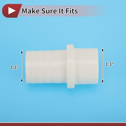 Plastic Hose Barb Fitting 1-1/4" x 1.2" Barb OD Straight Through Pipe Connector White 5 Pcs - color: White, size: 1-1/4"x 1.2" OD