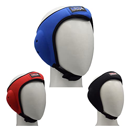 MRX MMA Ear Guards Kick Boxing Ju Jitsu Cage Wrestling Ear Protection Headgear with Adjustable Straps for Safe Head & Ear - color: Blue