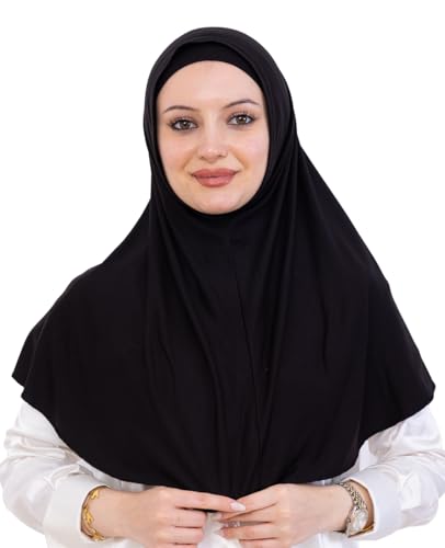 Prien Instant Hijab For Women, Muslim Long Scarf, Undercap Turban Set, Turkish Islamic Clothing, Prayer Clothes For Abaya - color: Black