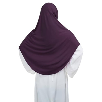 Instant Hijab for Women Muslim Stretchy Prayer Hijab Islamic Headscarf - color: Dark Purple