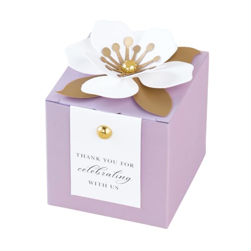 FEIYI 20 PCS 2.55” Party Favor Boxes，Lilac Wedding Candy Gift Boxes - color: Lilac