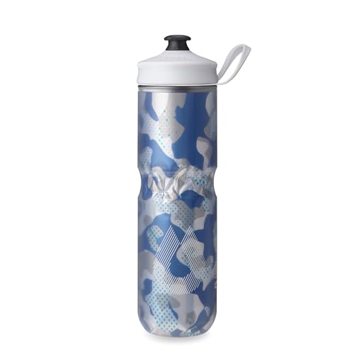 HydraPak | Polar Bottle - Polar Sport Insulated Water Bottle - BPA-Free, Sport & Bike Squeeze Bottle with Handle (Contender Blue, 700ml / 24oz) - color: Contender Blue, style: 24oz/700ml