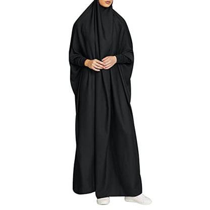 ODIZLI Muslim One Piece Prayer Hijab Dress Women Hooded Abaya Full Cover Islam Dubai Modest Robe - color: Black, size: One Size
