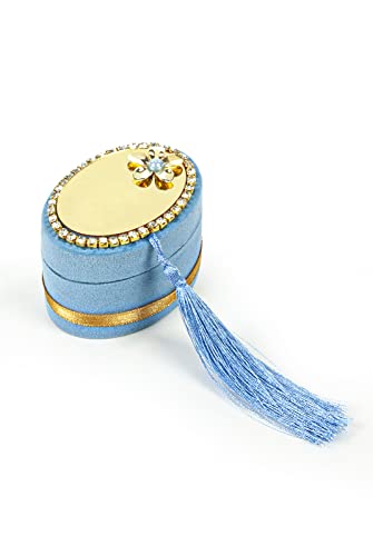 ihvan online Islamic Prayer Beads Gift Set – 99 Beads Tasbih & Digital Finger Counter in Velvet Gift Box, Muslim Dhikr Set, Meaningful Gift for Ramadan, Eid, Mevlid & Weddings (Blue) - color: blue