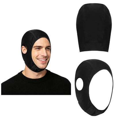 Women Men Full Cover Wrestling Headgear Grappling Hair Cap with Open Ears for Going Out Yoga - color: Black