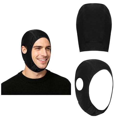 Full Cover Wrestling Headgear Grappling Hair Cap with Open Ears Judo Head Protector for Party - color: Black
