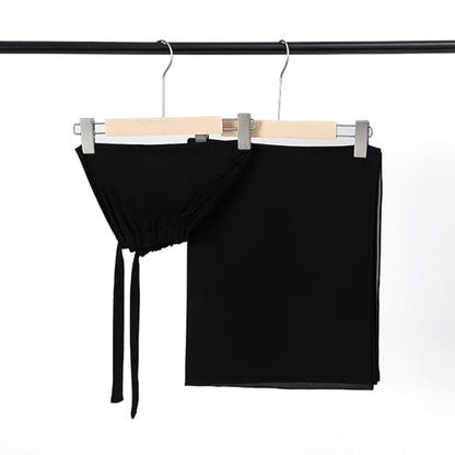 Matched Hijab and Undercap Set, Chiffon Muslim Head Scarf for Women, A Perfectly Decent Combination - color: Black