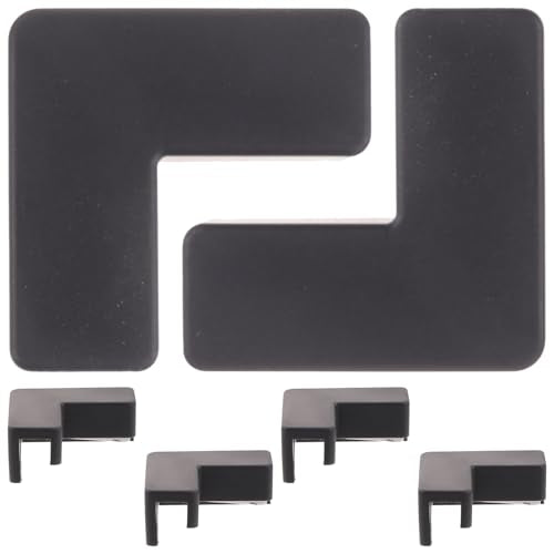 TOYANDONA 6pcs Black Silicone Corner Bumpers for Furniture and Fish Tank Safety, Medium Size Flexible Edge Guards for Pet Carriers and Aquarium Protection