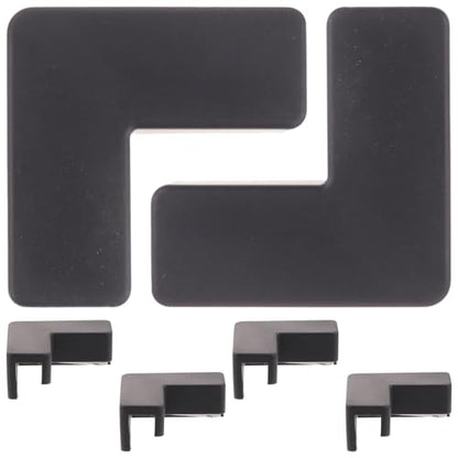 TOYANDONA 6pcs Black Silicone Corner Bumpers for Furniture and Fish Tank Safety, Medium Size Flexible Edge Guards for Pet Carriers and Aquarium Protection