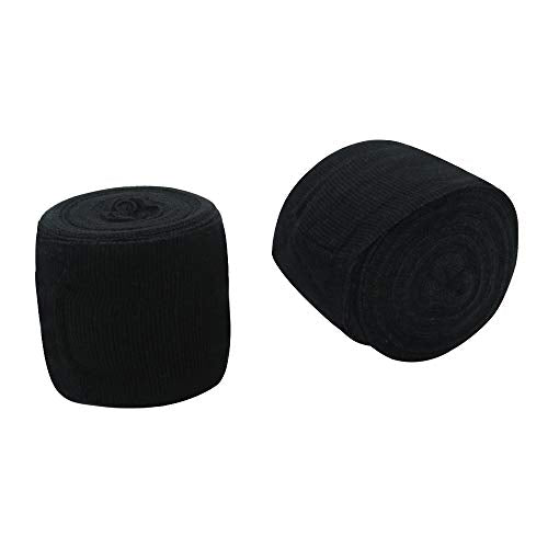 Elastic Professional 180 inch Handwraps for Boxing Kickboxing Muay Thai MMA, Boxing Hand Wraps 180, Boxing Wrap Roller, Kickboxing Wraps, Hand Wraps, Wrist Wraps Boxing, MMA Hand Protection - color: Black