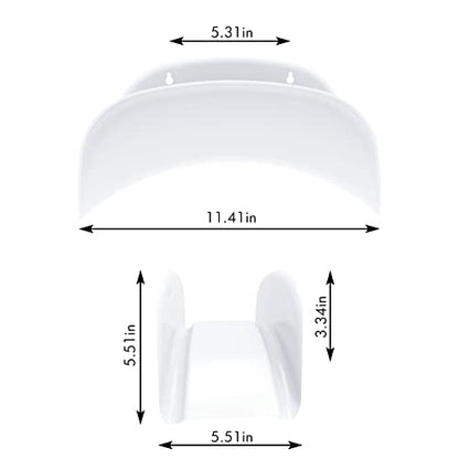 Gardzen 2-Pack Steel Wall-Mounted Heavy Duty Black Hose Bracket, Car Hose Holder, Carrier, Support for Garden Hose Hanger - size: White - 2 Pack
