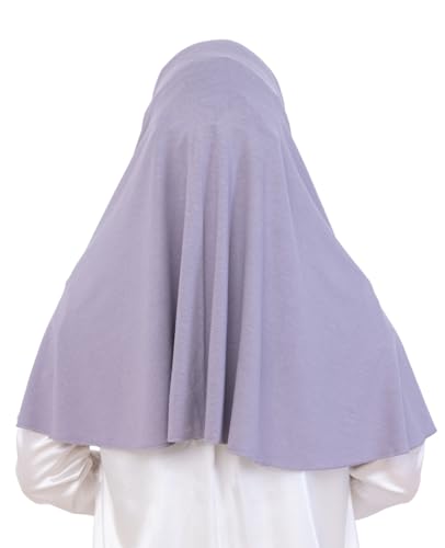 Prien Easy To Wear Hijab For Women, Muslim Instant Turban With Niqab, Islamic Clothes, Soft Scarf For Prayer, Abaya, Khimar - color: Grey