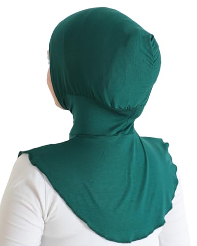 Prien Sport Hijab For Women, Muslim Head Scarf, Flexible Turban Girls, Chic Islamic Wear For Gym, Neck Collar Bonnet Viscose - color: Emerald