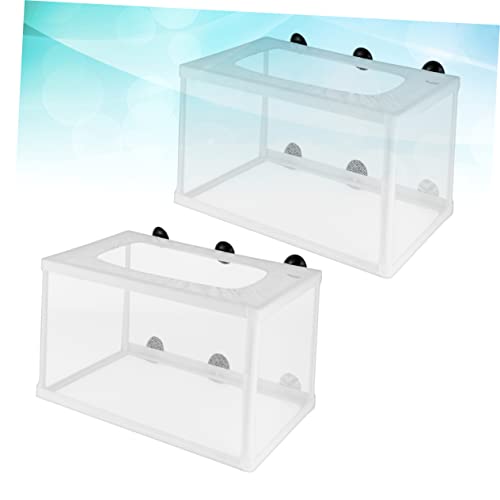 2pcs Big Size Fish Net Decor for Fish Tank Aquarium Breeder Box with Suction Cup