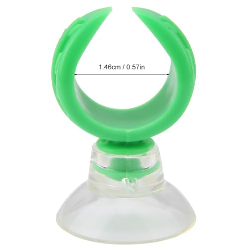 4 Pcs Green Aquarium Airline Tube Holders – Leaf Design Suction Cup Clips for 18-24mm Tubing, Adjustable Fish Tank Air Tube Clamps(S: 1.46cm) - size: S: 1.46cm