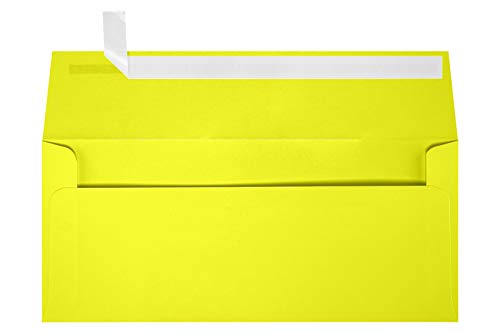 LUXPaper #9 Slimline Invitation Envelopes | Peel & Press | 3 7/8" x 8 7/8" | Citrus Yellow | 80lb. Text | 50 Qty - color: Citrus, size: 50 Qty.