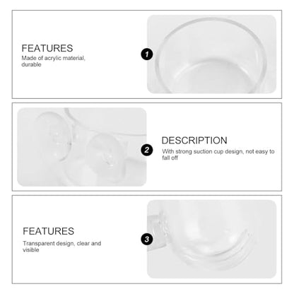 NUOBESTY 2pcs Aquarium Feeder Cup Fish Food Container Worm Holder Acrylic Fish Tank Feeding Device with Suction Cup for Freshwater and Saltwater