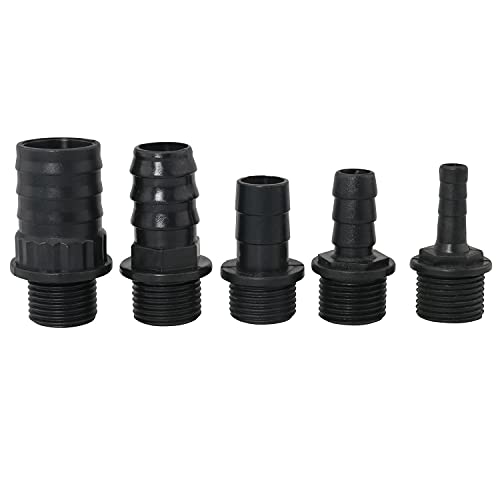 Nozzles Kit for Fountain Pump, Replacement Adapters 5 Sizes Plastic Nozzles for Aquarium, Fish Tank, Pond, Hydroponics, Statuary