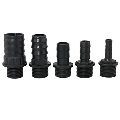 Nozzles Kit for Fountain Pump, Replacement Adapters 5 Sizes Plastic Nozzles for Aquarium, Fish Tank, Pond, Hydroponics, Statuary