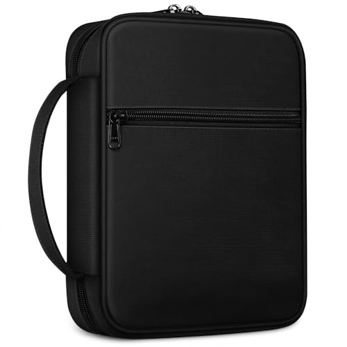 FINPAC Bible Cover, Carrying Book Case Bible Bag with Handle - color: Black