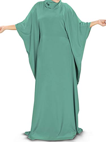 MyBatua Women's Kaftan, Free Size Abaya, Dubai Islamic Dress, Muslim Maxi KF-001 - color: Sea Green