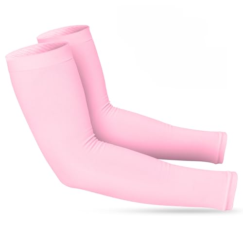 SportsTrail Cooling Arm Sleeves for Men & Women – Breathable, UV Sun Protection, Sports Arm Sleeves for Women, Men & Youth - color: 1 Pair: Pink