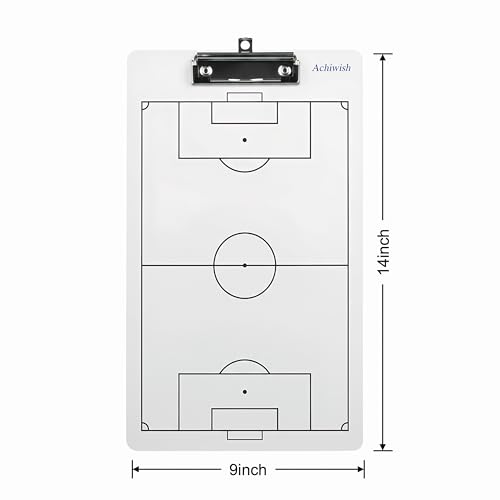 Soccer Clipboard for Coaches, Double-Sided Dry Erase Board | Printed soccer field on a double-sided dry erase clipboard with metal clip; marker and eraser are not included. - style: Soccer