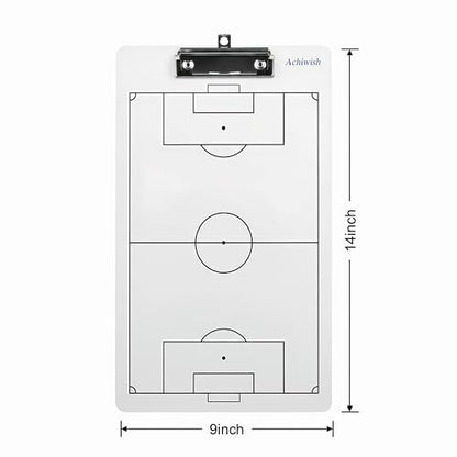 Soccer Clipboard for Coaches, Double-Sided Dry Erase Board | Printed soccer field on a double-sided dry erase clipboard with metal clip; marker and eraser are not included. - style: Soccer