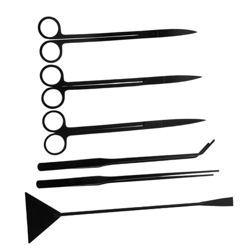 Yardwe 1 Set Stainless Steel Fish Tank Supplies for Aquatic Plant Maintenance Scissors Tweezers Spatula for Effortless Trimming and Cleaning