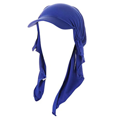 Hijab Scarf for Women Baseball Curved Brim Cap | Soft Breathable Cotton, Lightweight Feel, Adjustable Strap, Curved Brim, Summer Wear, Outdoor Activity, Casual Daily Use - color: 03#_blue
