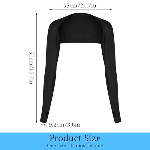 Grevosea 2 Pack Cooling Shawl Arm Sleeves UV Protection Sun Sleeves Sun Protection Arm Sleeve with Finger Hole for Women - color: Black