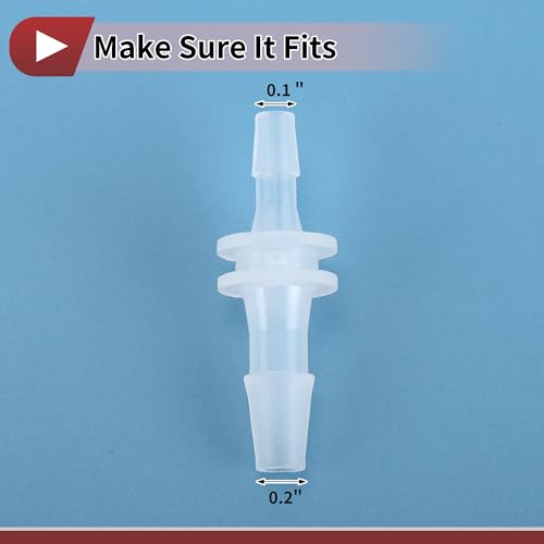 Plastic Hose Barb Fitting 1/8" x 5/32" OD Barb Straight Through Pipe Connector Clear 5 Pcs - size: 1/8"-5/32"