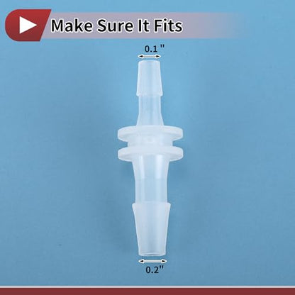 Plastic Hose Barb Fitting 1/8" x 5/32" OD Barb Straight Through Pipe Connector Clear 5 Pcs - size: 1/8"-5/32"