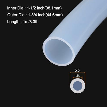 3.3ft 1-1/2" ID x 1-3/4" OD Silicone Tubing Clear Industrial Plastic Tubing Pure Silicone Hoses for Pump Siphoning Draining Irrigation Brewing - color: Clear, size: 1-1/2" x 1-3/4"
