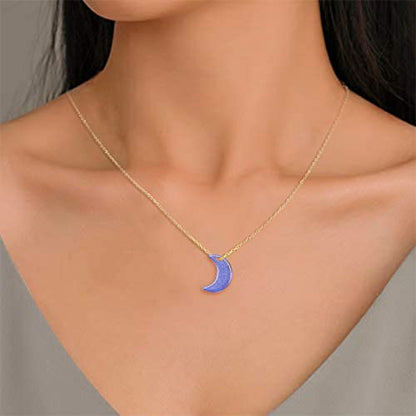 LiQunSweet 100 Pcs Shiny Powder Crystal Glass Moon Crescent Charms Mini Pendants for Bracelet and Necklace Jewelry Making DIY Craft Material - color: Moon Glass Charms_16x11.5mm_Midnight Blue