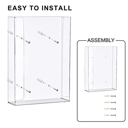 Acrylic Glove Box Holder, Wall-Mounted Glove Dispenser, Floating Glove Box Organizer, Large Size (for 3 Boxes), 10.5" W x 15.0" H x 3.5" D (Mounting Hardware Included) - size: Large (for 3 Boxes)