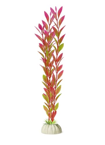 D & K Exclusives Artificial Aquarium Plants, 10 Pack 10.5 inch Plastic Fish Tank Decorations, Colorful Aquascape Decor for Freshwater, Tropical Tanks (Green & Pink Leaf Plant) - color: Green & Magenta Leaf Plant – 10.5”