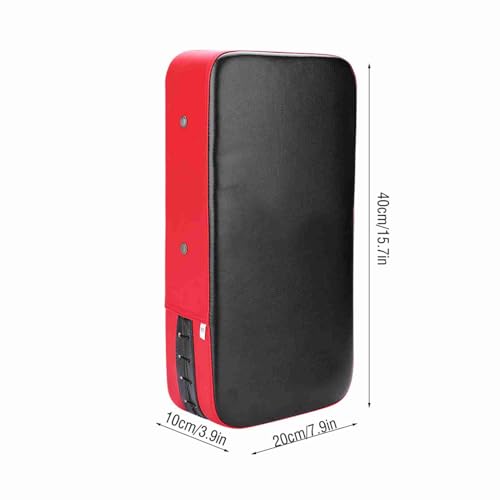 Taekwondo Kicking Strike Pad | Handheld Punching Target for Boxing/Martial Arts Training | High - Strength Nylon Rope Sealing | PU Leather & Foam Padding | 40x20x10cm (Red)