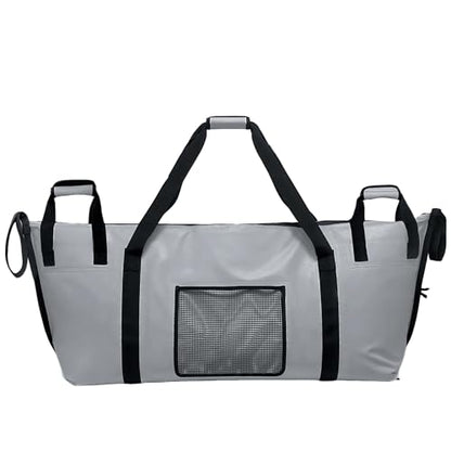 Buffalo Gear Insulated Fish Cooler - 27.5QT 58QT Waterproof Flat Bottom Bag, Leakproof and Fishing Kill Bag - color: Gray-85QT