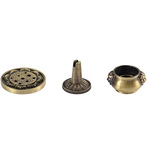 Incense Burner, 3Pcs Bronze Incense Holder Cone Holder Bowl-Shape Incense Burner for Joss Stick, Tower Incense, Incense Coil (3 Styles) - color: Bronze, 3 Pcs