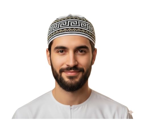 Set 4 Kufi Hat for Men Muslim AMN-225 Beanie Skull Cap Islam Taqiyah Takke Gift - color: Color Set 10