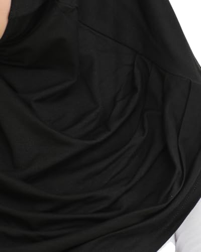 Prien Plain Ready To Wear Hijab for Women, Muslim Instant Turbans, Soft Jersey Scarf, Islamic Clothes, Long Hijabs, Abaya - color: Black