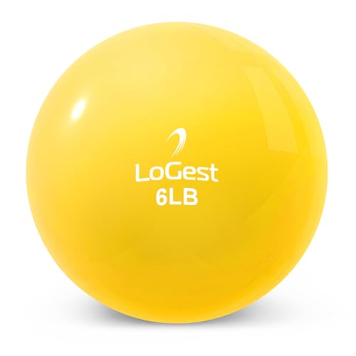 Logest Weighted Toning Exercise Balls Pair - Round Shape Medicine Ball - 1LB 2LB 3LB 4LB 5LB 6LB Available - Toning Muscle for Men & Women - size: 6LB - Pair