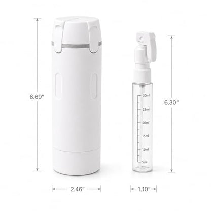 4-in-1 Detachable Travel Dispenser Bottles Set Foldable Pump Leak-Proof, Carry-On Compliant 30ml/1OZ Refillable Containers for Shampoo Lotion Body Wash with Protective Case - color: White