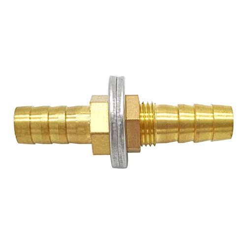Brass 1" Hose Barb Bulkhead Fitting Thru-Bulk Straight Adapter for Water Fuel Air - size: 1" Hose Barb