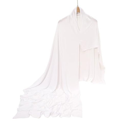Pre-sewn Instant Hijab Non-slip Scarf for Women Modal Jersey Head Scarf Wrap for Women - color: White